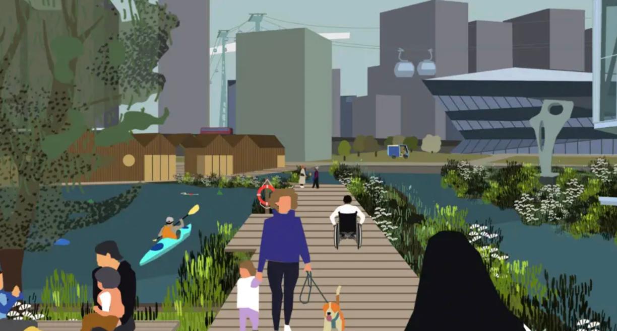 Royal Docks Waterways will welcome a floating park and wellness centre